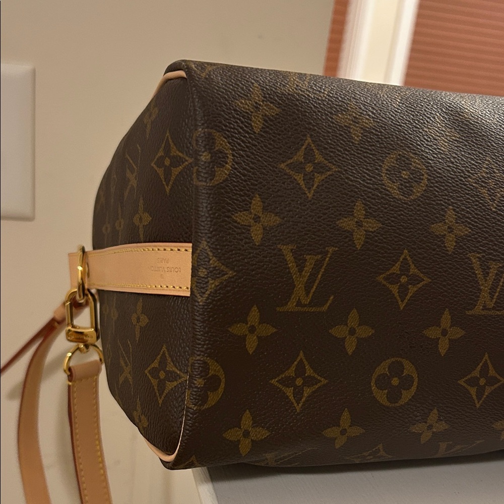 Louis Vuitton Speedy Bandoulière 25 Brown Monogram Satchel Lock Key Dust Bag Box - Picture 10 of 13